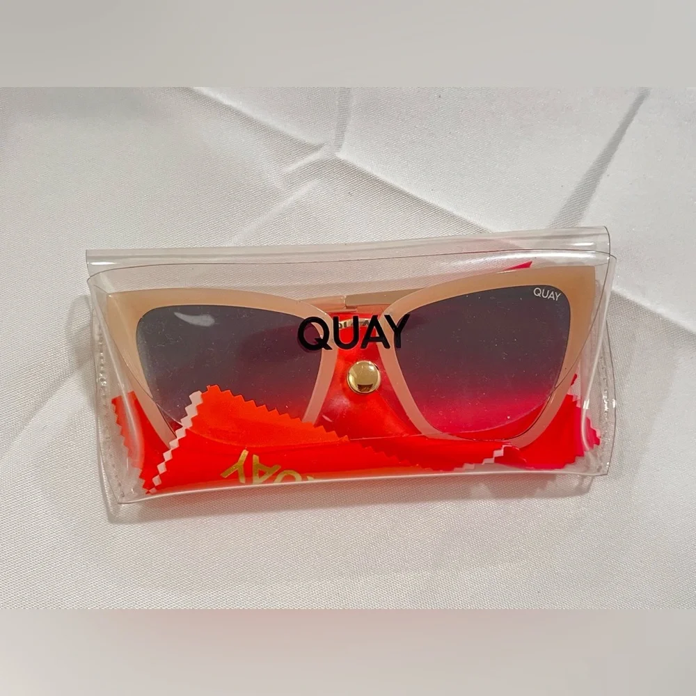 Quay Australia Cat Eye Pink Sunglasses - Picture 2 of 2